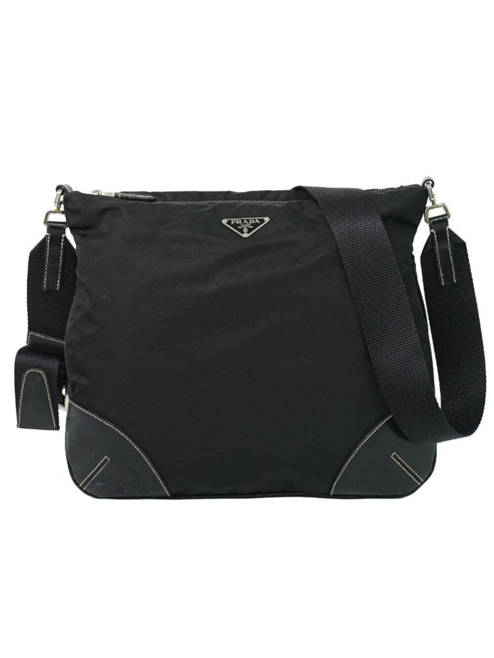 Prada Nylon Shoulder Bag Pochette Black